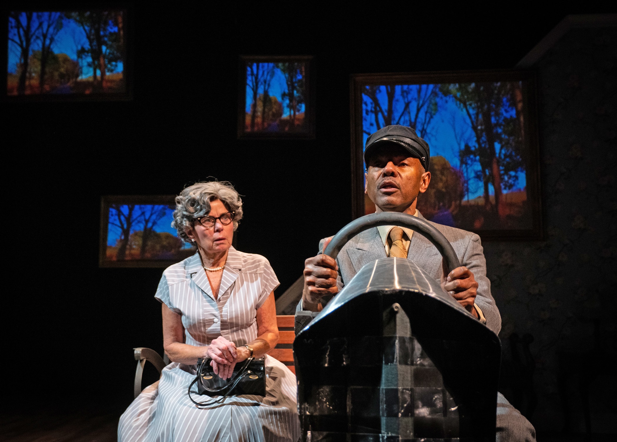 Adele Robey (Daisy Werthan) and James Foster Jr. (Hoke Colburn) in Driving Miss Daisy, now playing at Anacostia Playhouse. Photo by Jabari Jefferson.