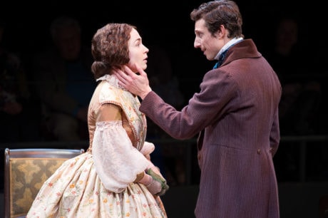 Laura C. Harris as Catherine Sloper and Jonathan David Martin as Morris Townsend in 'The Heiress' at Arena Stage. Photo by C. Stanley Photography.