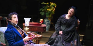 Jonathan David Martin as Morris Townsend and Nancy Robinette as Lavinia Penniman in The Heiress at Arena Stage. Photo by C. Stanley Photography.