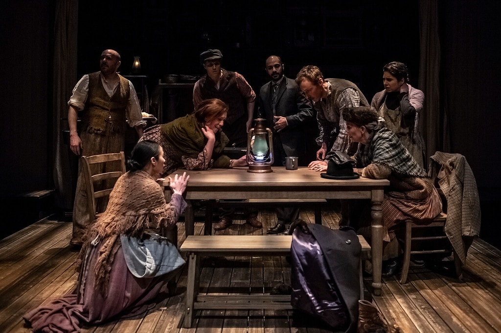 The ensemble of 'Oil' by Ella Hickson at Olney Theatre Center. Photo by Teresa Castracane Photography.