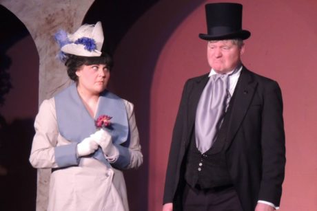 Megan E. West as Eliza and Steve Steele as Alfie in Way Off Broadway Dinner Theatre's production of 'My Fair Lady.' Photo courtesy of Way Off Broadway Dinner Theatre.
