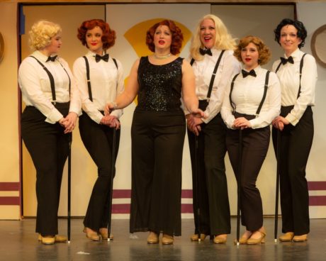 Miranda Snyder, Abby McDonough, Robyn Bloom, Marcie Prince, Maggie Mellott and Lisa Rigsby in Silhouette Stages' production of 'Anything Goes.' Photo by Russell Wooldridge.
