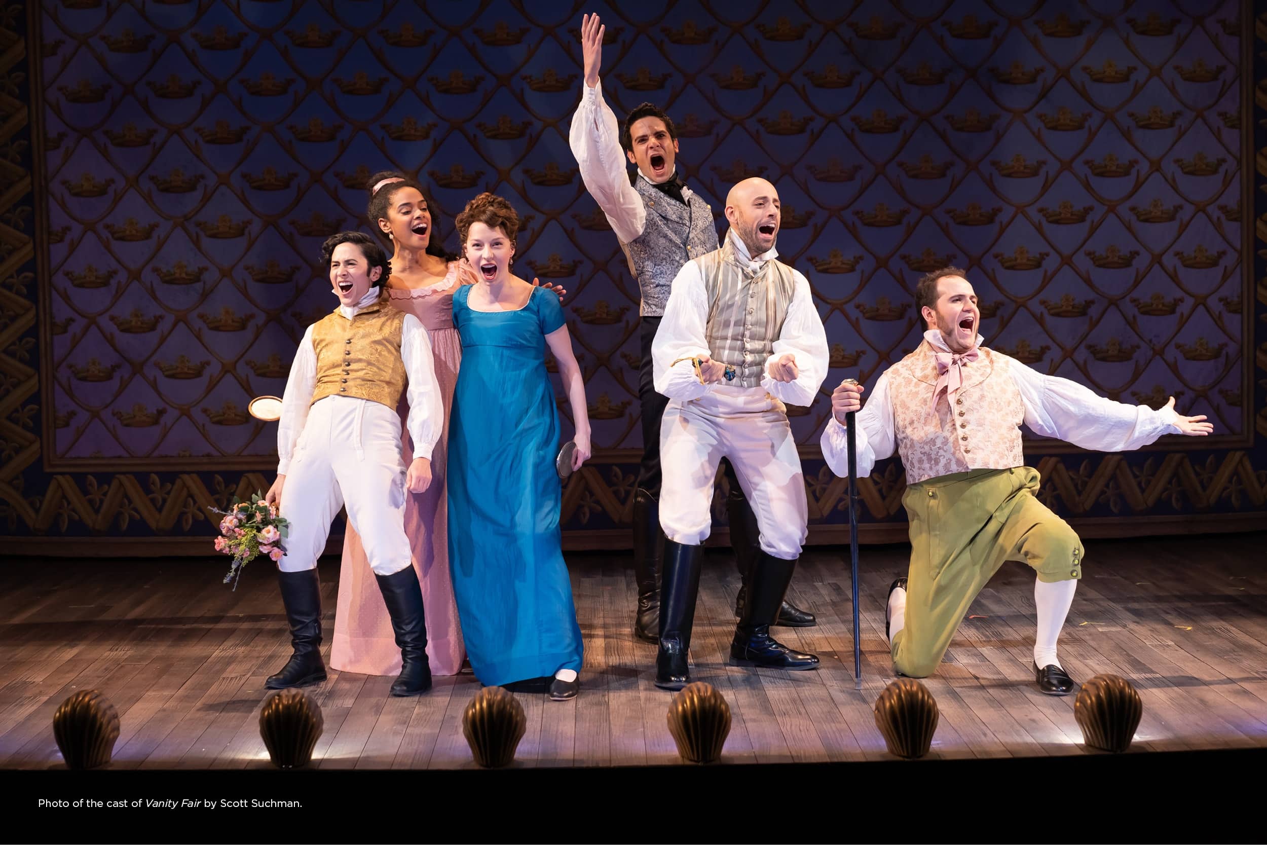 The cast of 'Vanity Fair' at the Shakespeare Theatre Company. Photo by Scott Suchman.