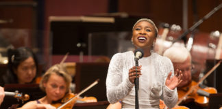 Cynthia Erivo performing in 2017 with the National Symphony Orchestra at the Kennedy Center. Photo by Scott Suchman.