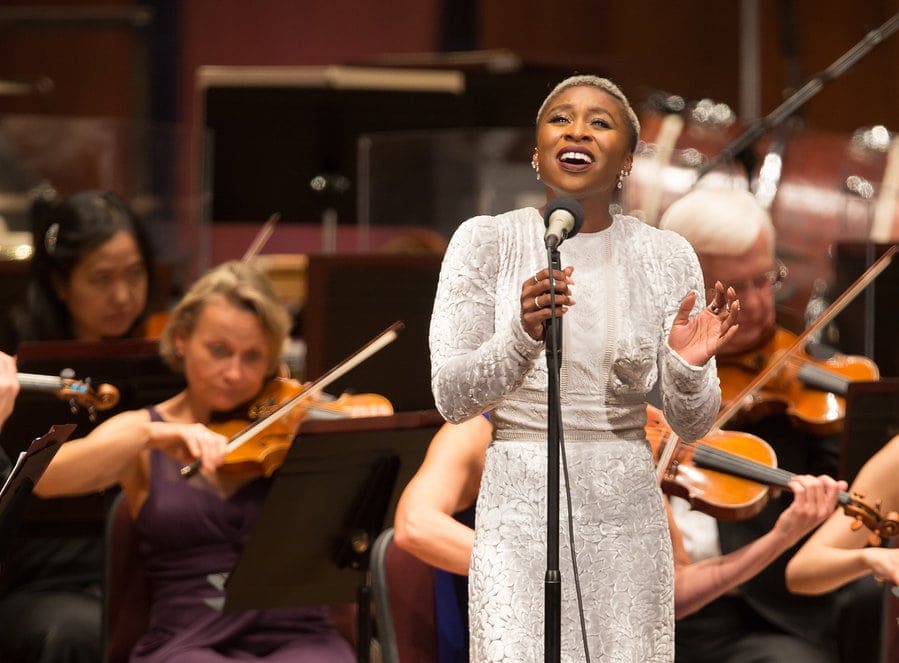 Cynthia Erivo performing in 2017 with the National Symphony Orchestra at the Kennedy Center. Photo by Scott Suchman.