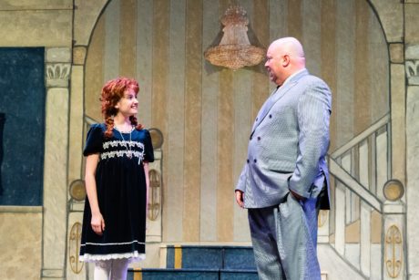 Kylee Hope Geraci (Annie) with Doug Marcks (Oliver Warbucks) in Reston Community Players' 'Annie.' Photo by Jennifer Heffner Photography.