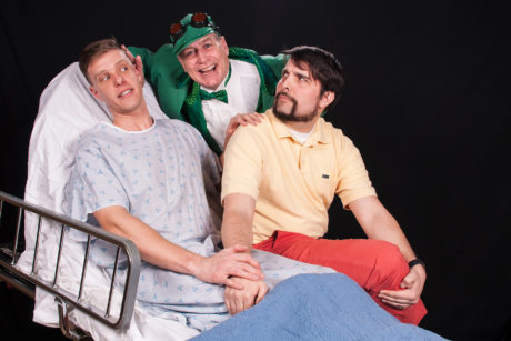 Ron Giddings as Gordon, Tom Newbrough as Mr. Bungee, and Shane Conrad as Roger in 'A New Brain.' Photo courtesy of the Colonial Players of Annapolis.