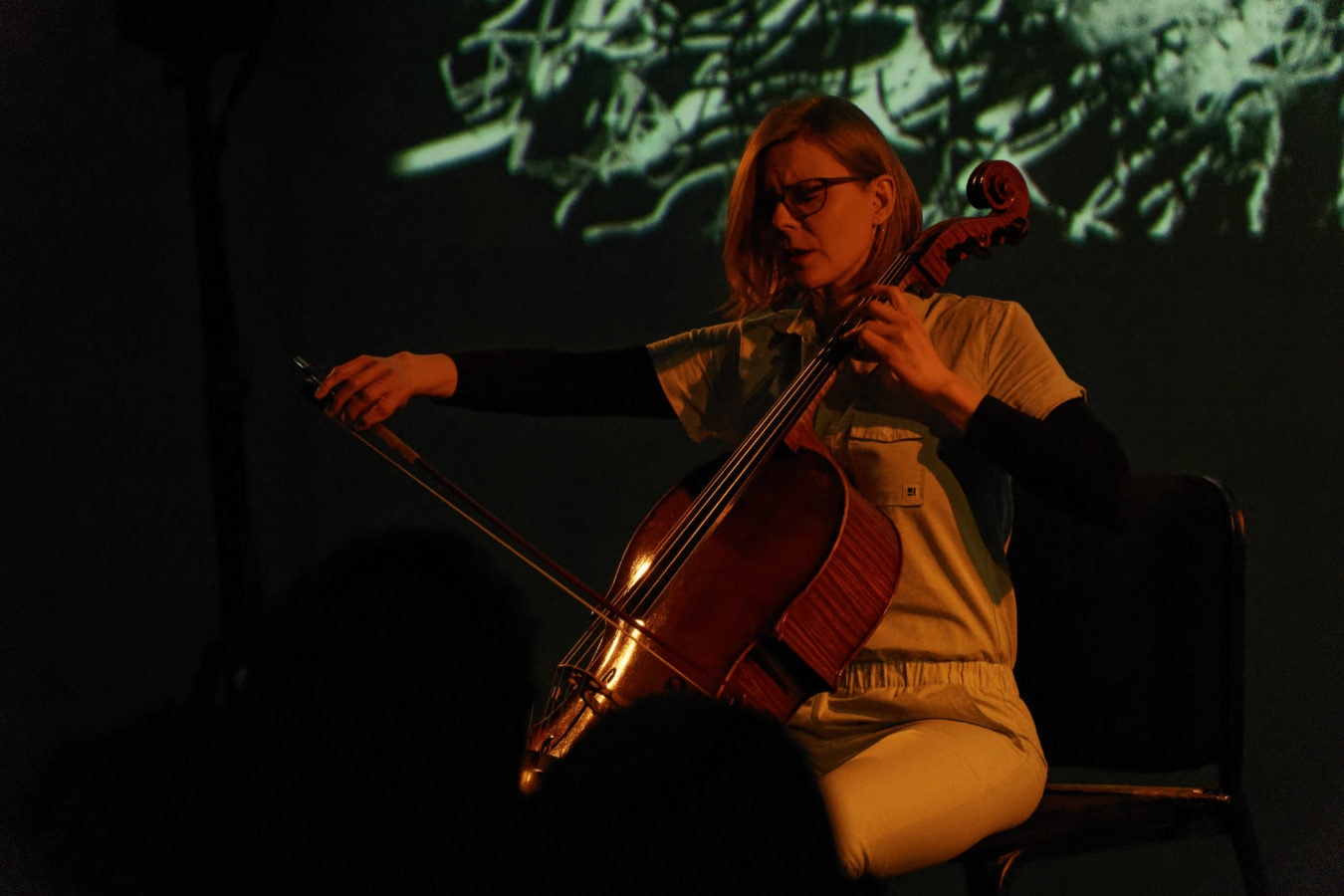 Cellist Amanda Gookin performing in the Dupont Underground as part of the Kennedy Center Direct Current Festival on March 29. Photo by Anu Dev.
