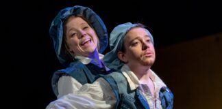 Logan Davidson and Matt Wetzel in 'Rosencrantz and Guildenstern Are Dead' at Fells Point Corner Theatre. Photo by Trent Haines-Hopper/THSquared Photography.