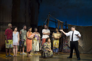 Conner Peirson and cast of 'The Book of Mormon' at the Hippodrome Theatre. Photo by Julieta Cervantes.