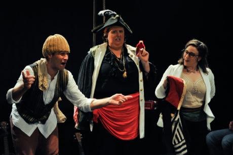 L-R: Alex Turner, Wyckham Avery, and Paige O'Malley in We Happy Few's production of 'Treasure Island.' Photo by Patrick Landes.