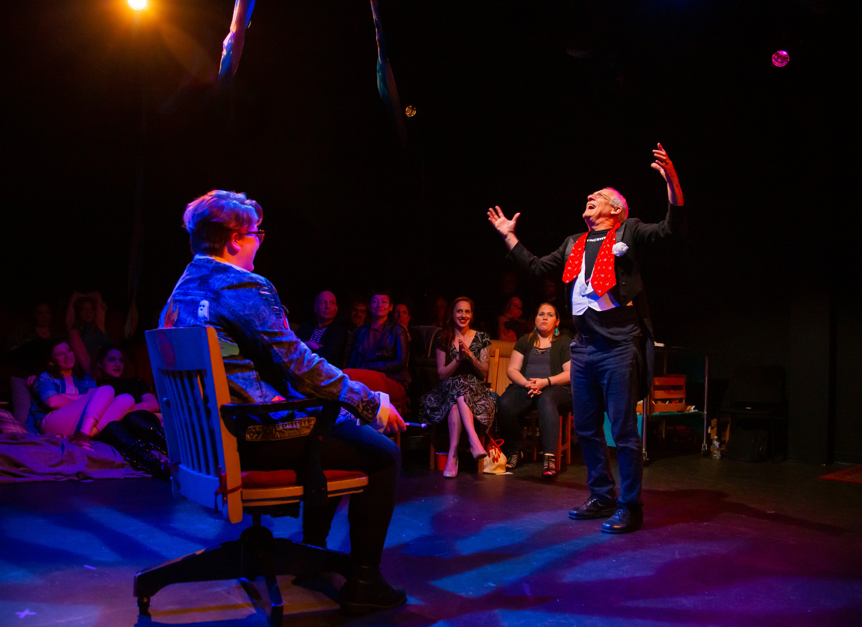 David S Kessler, performing Justice, in 'The Tarot Reading (V).' Photo by Ryan Maxwell Photography.