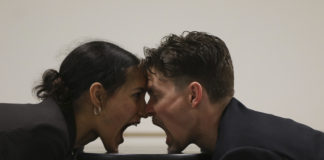Francesca Dugarte and Jonathan Jordan in rehearsal of 'Prufrock.' Photo by Luna Photography.