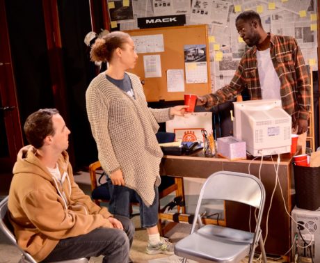Andrew Flurer, Dawn Thomas Reidy, and Baakari Wilder in 'The Few.' Photo courtesy of Unexpected Stage Company.
