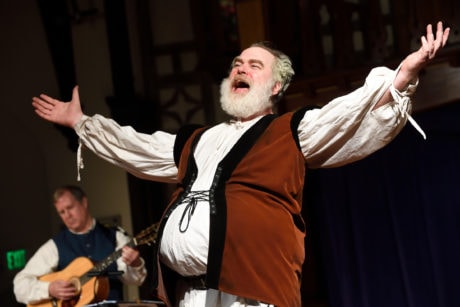 David Forrer as Sir John Falstaff in Baltimore Shakespeare Factory's production of 'The Merry Wives of Windsor.' Photo by Will Kirk.