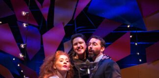 Melissa Wimbish, Aryssa Leigh Burrs, and Robert Wesley Mason in 'The Juliet Letters.' Photo by C. Stanley Photography.