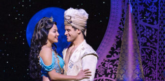 Kaenaonalani Kekoa as Jasmine and Clinton Greenspan as Aladdin in the North American tour of Disney's 'Aladdin,' now playing at The Kennedy Center. Photo by Deen van Meer.
