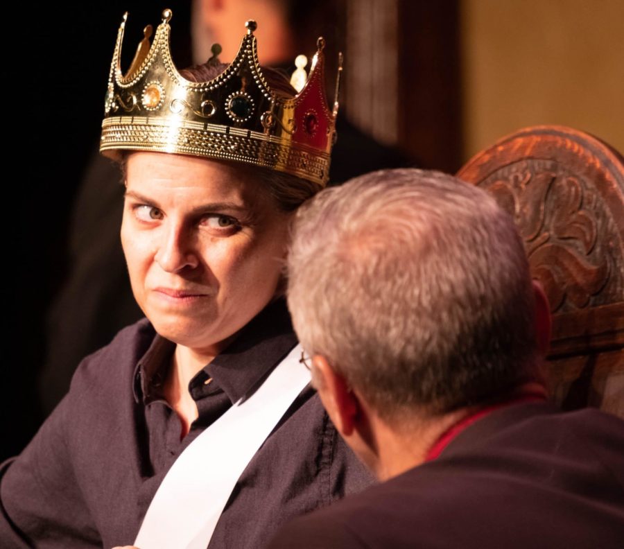 Kimberly Gilbert as Richard III in Taffety Punk's production of 'Bootleg Shakespeare: Richard III.' Photo by Glenn Ricci.
