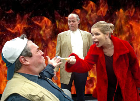 Michael Donahue as the Interrogator, William Bodie as Bobby Gould and Lindsey June as Glenna. Photo by Thomas Udlock.