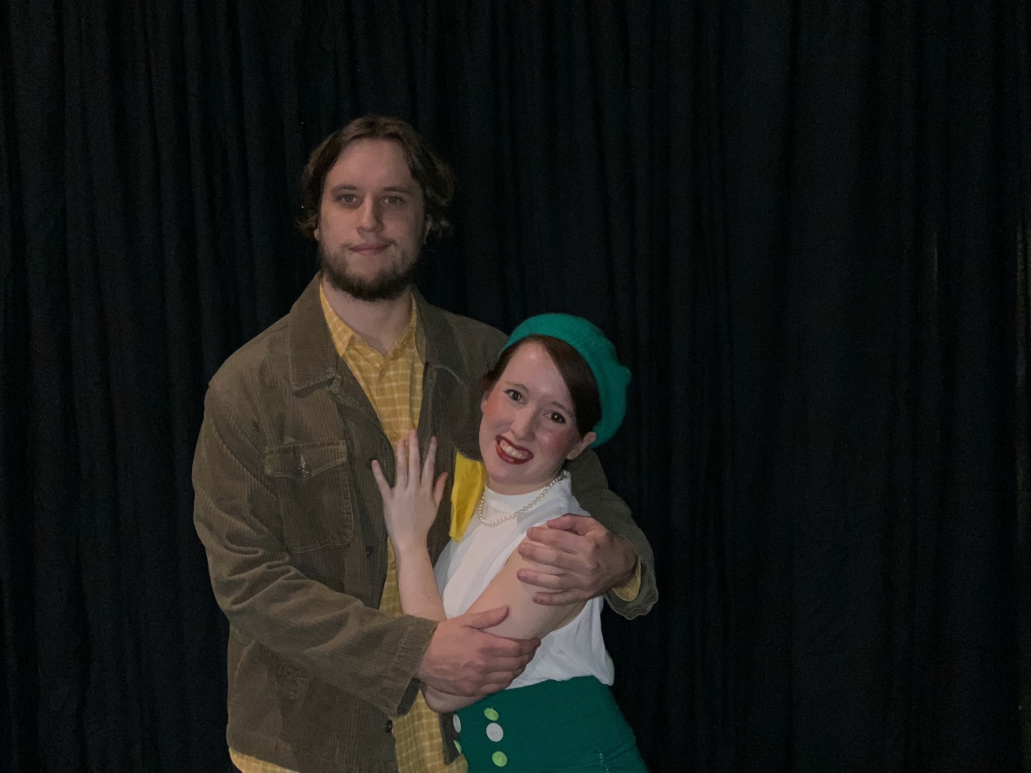 Lysander (Jeff Elmore) and Hermia (Haley Claffy) in 'A Midsummer Night's Dream' by Britches and Hose Theatre Company. Photo courtesy of Britches and Hose Theatre Company.
