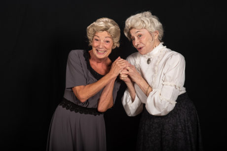 Bernadette Arvidson as Abby Brewster and Mary Suib as Martha Brewster in 'Arsenic and Old Lace' at The Colonial Players of Annapolis. Photo by Alison Harbaugh, Sugar Farm Productions.
