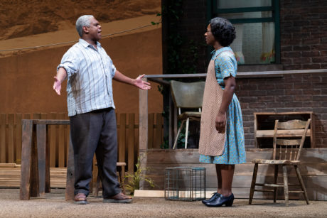 Craig Wallace as Troy Maxson and Erika Rose as Rose Maxson in 'Fences' at Ford's Theatre. Photo by Scott Suchman.