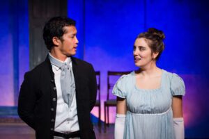Jacob Yeh and Katelyn Manfre in “Pride and Prejudice” at NextStop Theatre Company. Photo by Lock and Company.