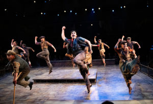 The cast of Disney's 'Newsies,' playing through December 29 at Arena Stage. Photo by Margot Schulman.