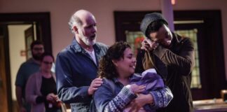 Kerry Wilkerson, Elizabeth Mondragon, and Jarrod Lee in 'L'enfance du Christ.' Photo by RX Loft.