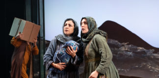 Hend Ayoub (Mariam) and Mirian Katrib (Laila) in 'A Thousand Splendid Suns' at Arena Stage. Photo by Margot Schulman.