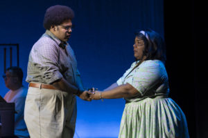 Joshua Blue and Rehanna Thelwell in 'Night Trip,' one of three 20-minute operas performed through WNO's American Opera Initiative. Photo by Scott Suchman.