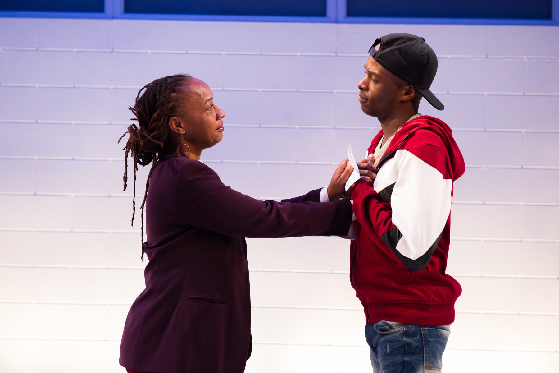 Andrea Harris Smith as Nya and Justin Weaks as Omari in 'Pipeline.' Photo: C. Stanley Photography.