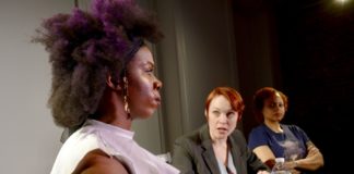 Pauline Lamb, Carolyn Kashner, and Boneza Valdez Hanchock in 'Weep' by Nu Sass Productions. Photo courtesy of Aubri O'Connor.