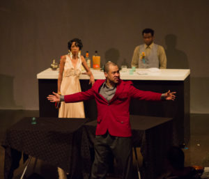 Eli El (foreground) as Sterling in 'Welcome to Sis's' by Ally Theatre Company. Photo by Angelisa Gillyard.