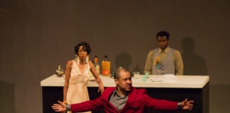 Eli El (foreground) as Sterling in 'Welcome to Sis's' by Ally Theatre Company. Photo by Angelisa Gillyard.