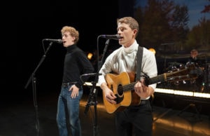 Ben Cooley as Art Garfunkel and Taylor Bloom as Paul Simon in 'The Simon and Garfunkel Story.' Photo by Lane Peters.