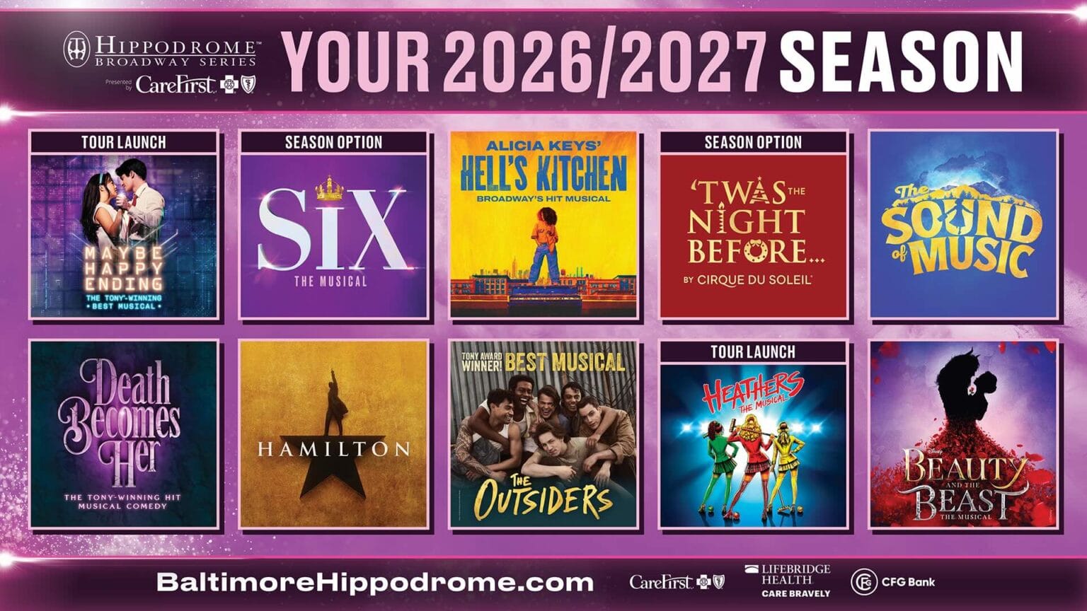 Hippodrome announces 2026/27 Broadway Series - DC Theater Arts